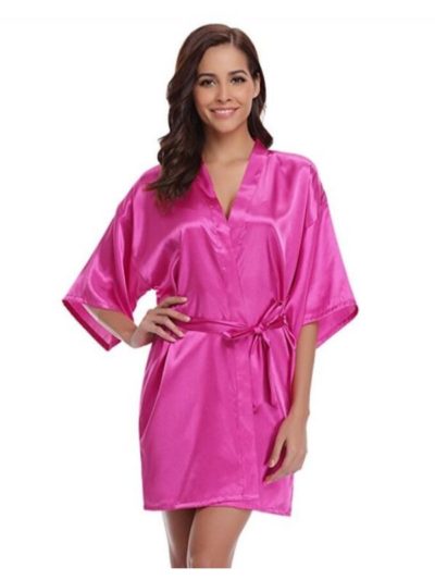 hot pink bridesmaid robes