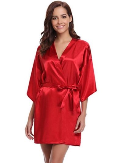 red bridesmaid robes