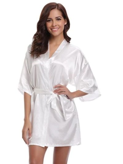white bridesmaid robes