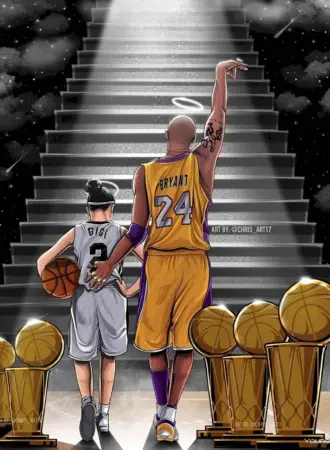 Kobe Bryant Art с чемпионским Кубком