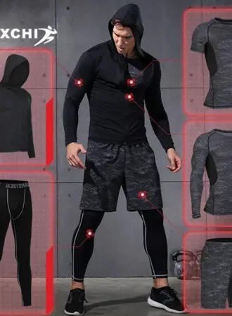 Компрессионный комплект для спорта мужские 5в1 Reebok