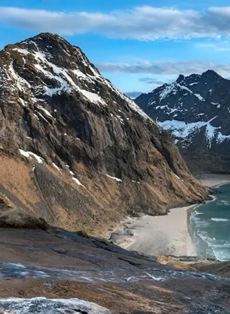 Kvalvika Beach on Moskenesøya Norway