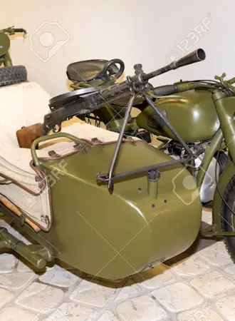 Мотоцикл м-72 с пулеметом