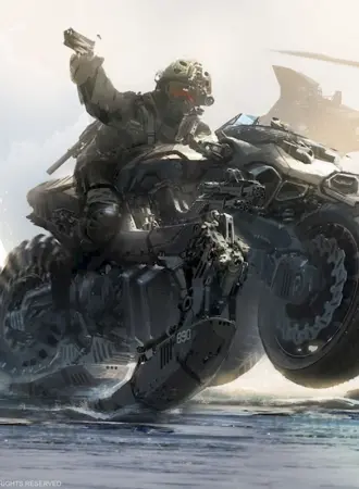 Мотоцикл scifi концепт Art