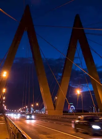 Ночная Казань мост Миллениум