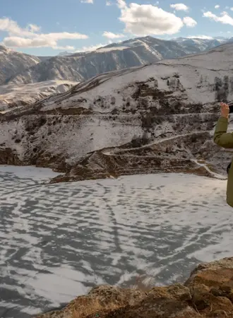 Озеро Гижгит Кабардино зимой