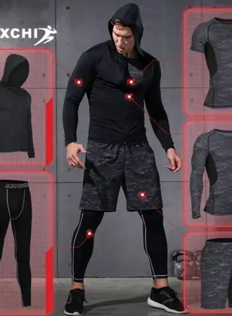 Компрессионный комплект для спорта мужские 5в1 Reebok