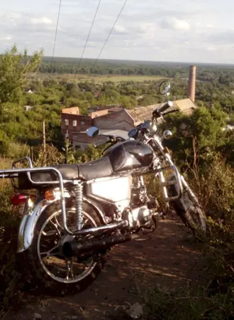 Мопед в селе