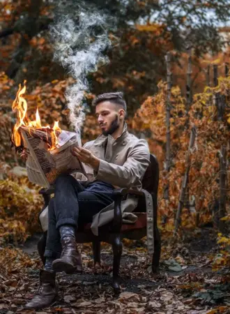 Мужская фотосессия на природе